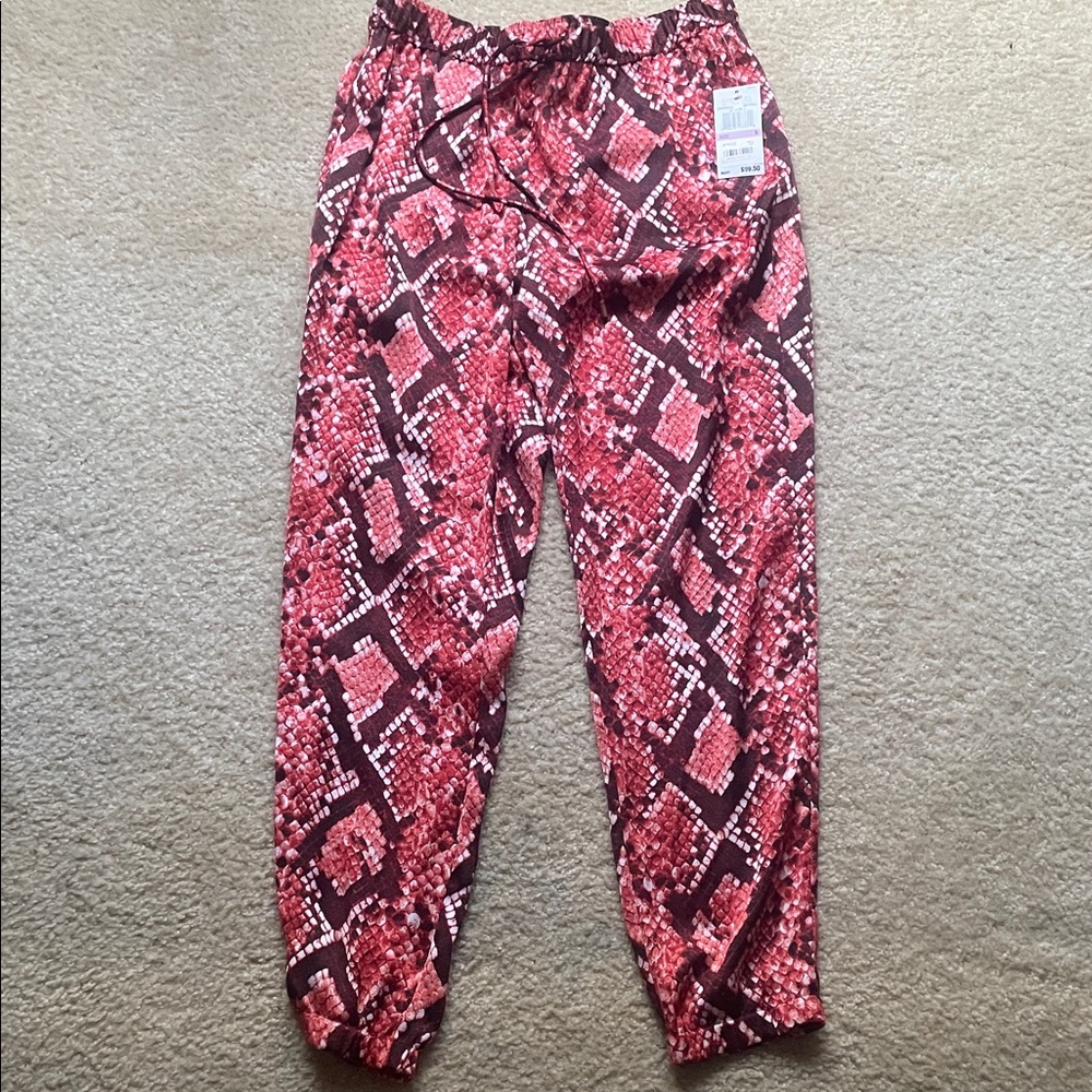 MICHAEL Michael Kors Red Snake Print Joggers